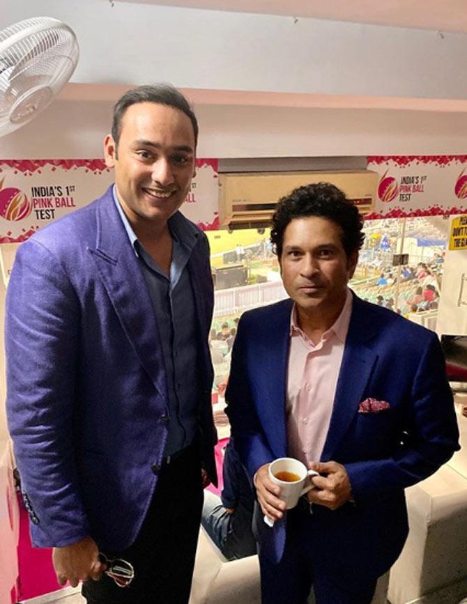 Asad shared this photo with cricket legend and his dad's friend Sachin Tendulkar and wrote, 
