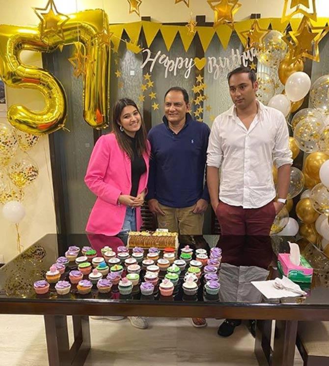 On Mohammad Azharuddin's 57th birthday in February 2020, Asad threw a party and wished him on Instagram: Happy birthday Papa. Wish you a great year ahead.
In picture: Asad with wife Anam Mirza and Azharuddin