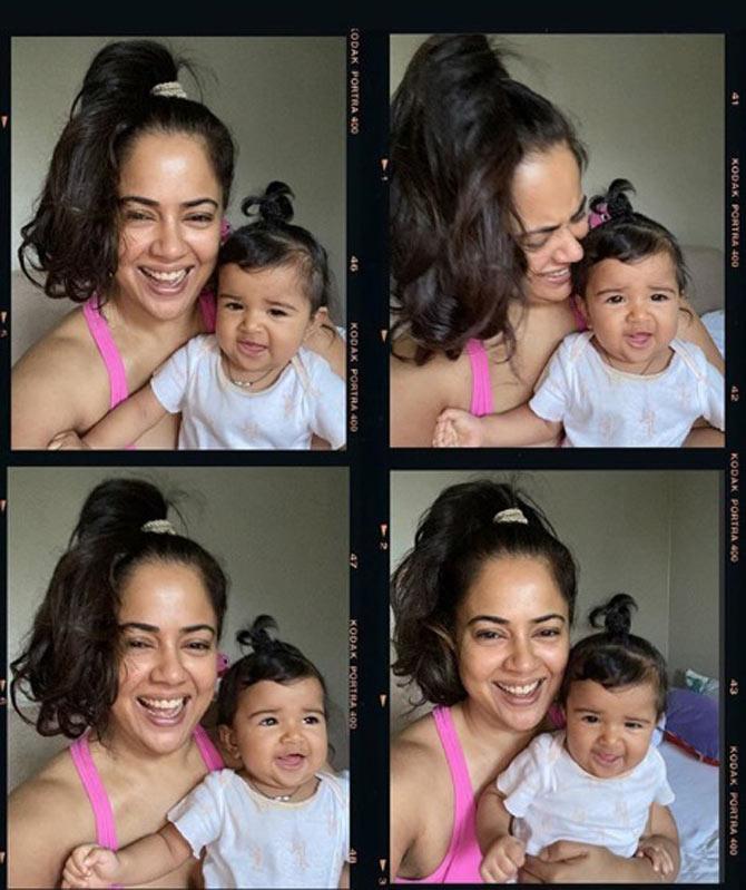 Sharing a collage of her and her little girl, Sameera wrote, 
