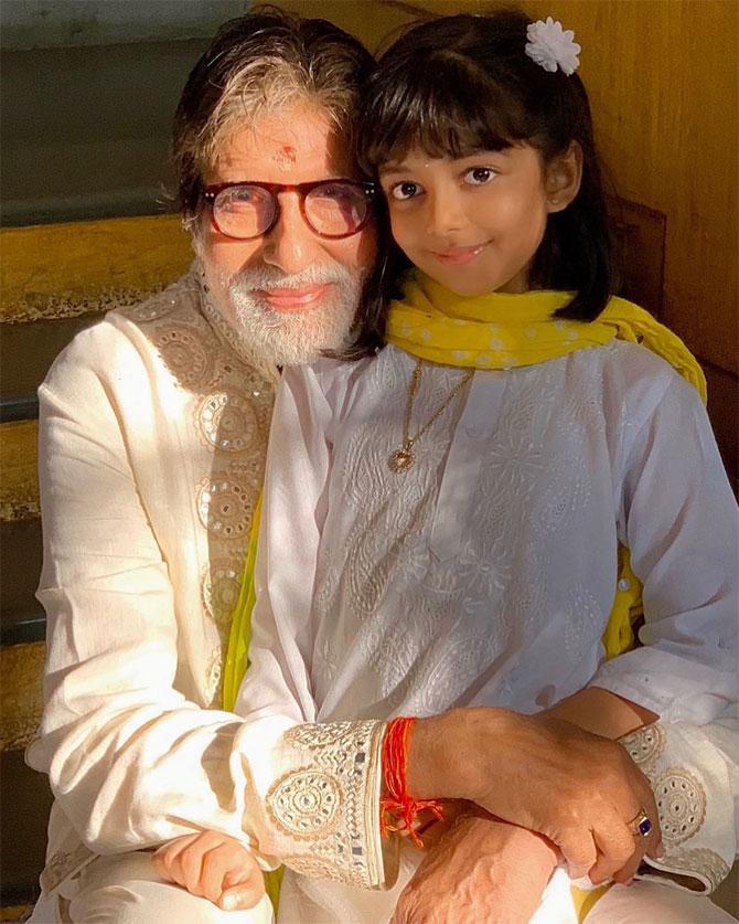 They have shared screen space, a number of times. They are each other's fans as admitted by Big B and Aish in the past. And moreover, the 'Sasur-Bahu' Jodi is considered one of the most adorable and friendly duo in B-town. Need we say more?
In picture: Aishwarya Rai Bachchan had shared this picture on Amitabh Bachchan's 77th birthday and captioned: Happy 77th Birthday Pa-Dadaji God Bless and Love you Always.