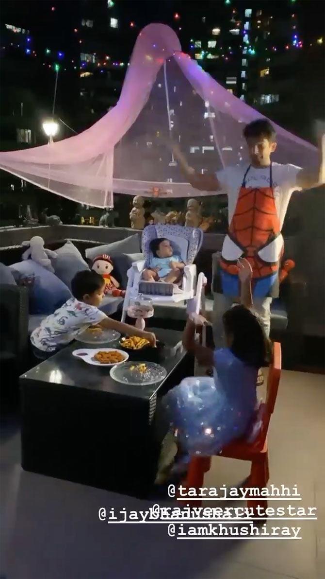 One of the days, Jay and Mahhi also panned a special night for the kids. They are behaving at their best without stepping out to play in the open. Children too are doing their bit which is worth commendable. Mahhi shared the video which read, 