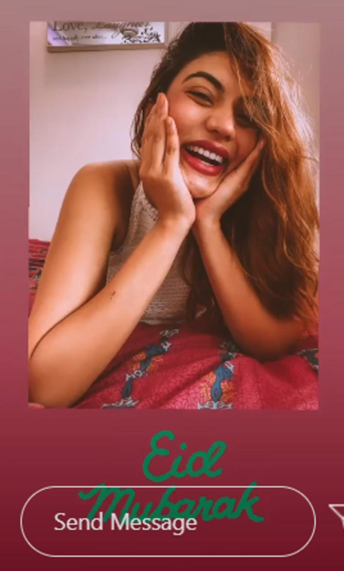 Mumbai model Urvi Shetty took to her Instagram story to extend the greeting of Eid to her fans and followers. While sharing the cute and cadid picture filled with lots of love and laughter, Urvi captioned it: Eid Mubarak!