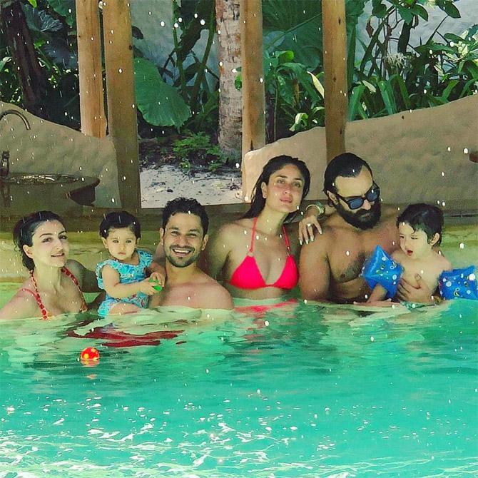 As much as he loves going on road trips, biking with his 'boys' gang, Kunal Kemmu loves spending time with his family. He keeps taking mini-vacations with his wife and daughter across the world. And sometimes Soha's brother-actor Saif Ali Khan and his family - wife-actress Kareena Kapoor Khan and son Taimur Ali Khan too join in! This picture was clicked the Maldives in 2018.