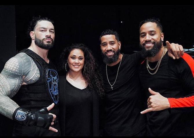 In 2007, Roman Reigns was signed on by the Minnesota Vikings. It was then that he was first diagnosed with leukaemia and had to be released. Reigns was then signed by Jacksonville Jaguars only to be released later.
In picture: Roman Reigns with his cousins The Usos and Tamina Snuka