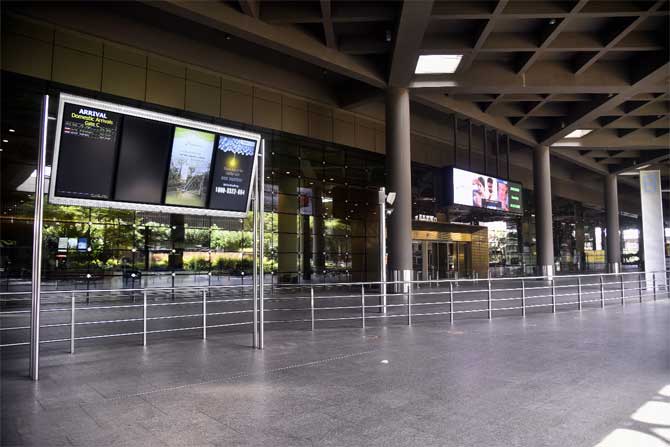The death toll due to COVID-19 in the state thus rose to 1,792 while the tally of coronavirus cases reached 54,758.
In picture: The arrivals gate at the Chhatrapati Shivaji Maharaj International Airport bear an empty look.