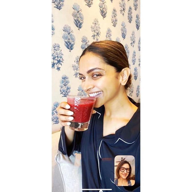 Keeping fit also entails taking care of your inner health and skin, doesn't it? Deepika believes in natural therapy to make sure she's healthy inside out. Here she is, drinking juice in the times of COVID-19!