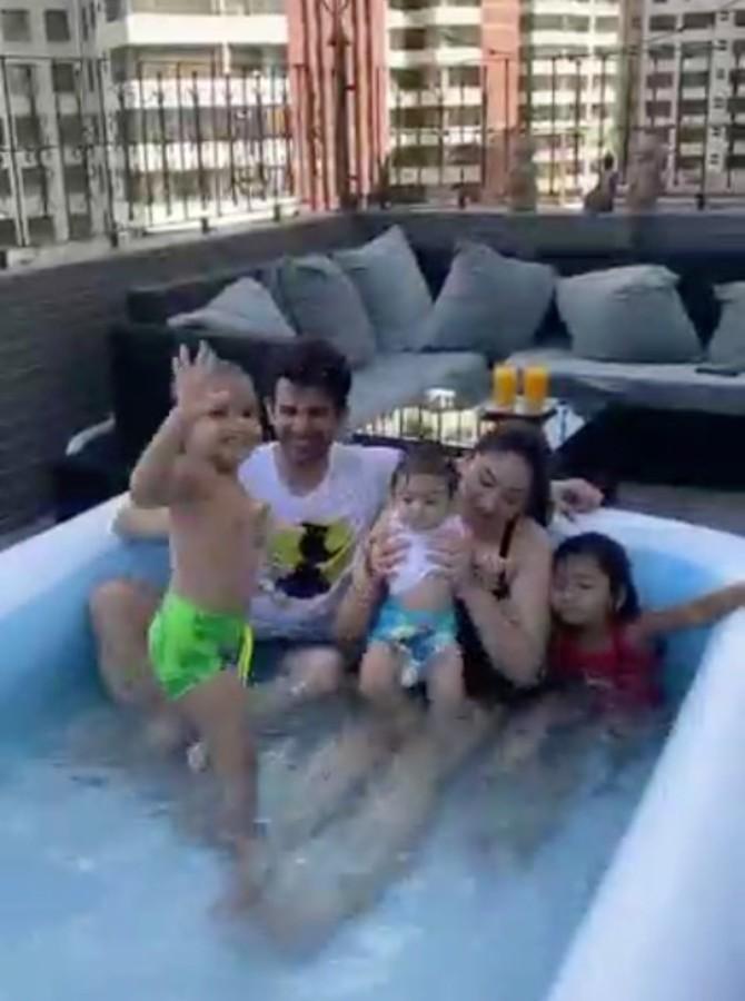 Maahi Vij is making the most of the lockdown time by spinning some memorable moments with husband Jai Bhanushali and her children. The actress shared a video of her enjoying a pool party with her family during the lockdown period. 