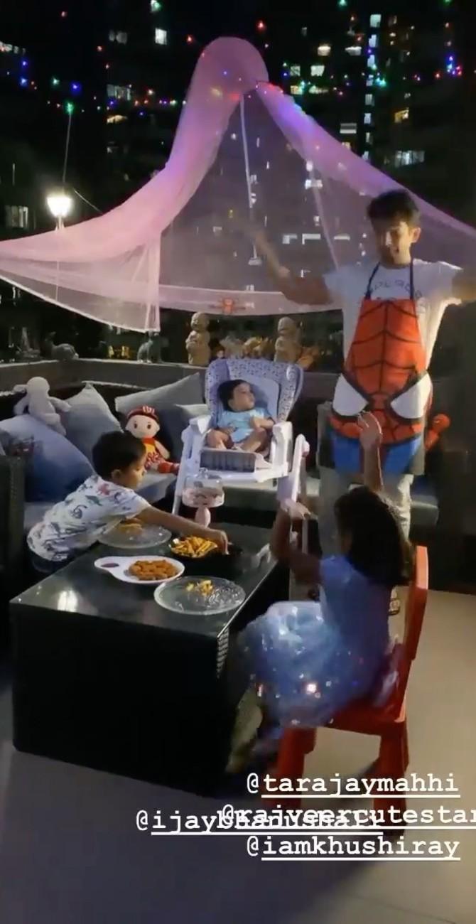 This was followed by a fun evening with a restaurant setup on her terrace with the kids, making them their favourite food, playing with them and ensuring they have a good time. Sharing a video of the family party, the Balika Vadhu actress wrote, 