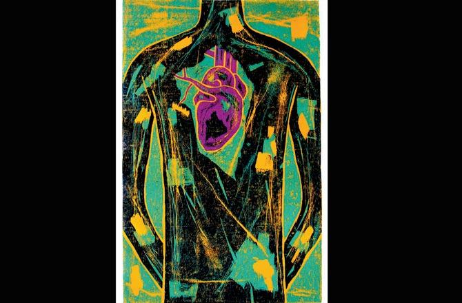 Chandramohan (The Heart; multicolour woodprint; edition of 10)