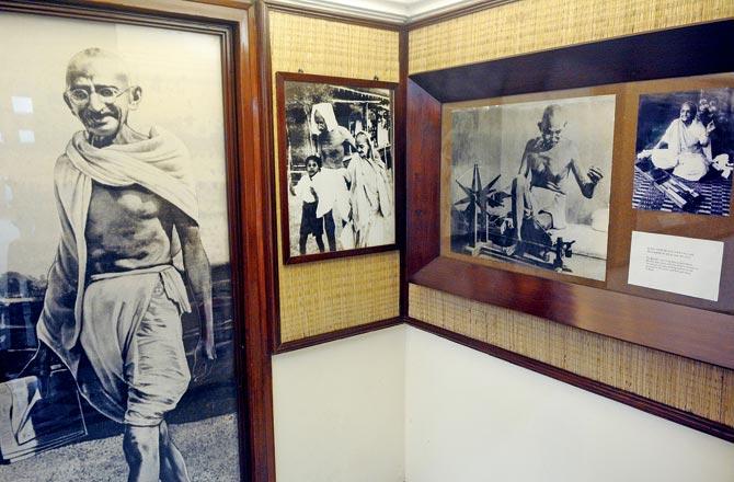 The museum houses rare photographs of Gandhi