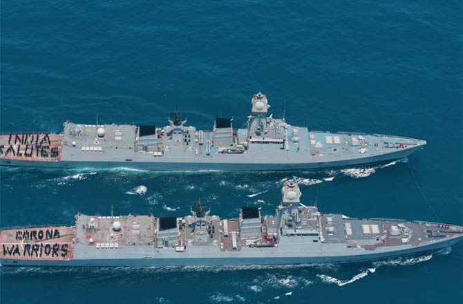India Salutes Corona Warriors Indian Navy Salutes The Corona Warriors On Land, Air And High Seas