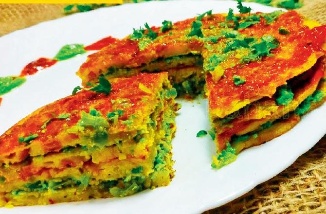 Chilla sandwich (Bombay sandwich with a twist)