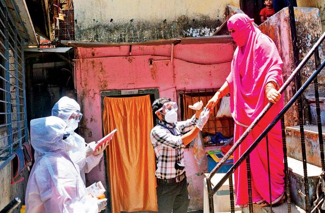Health Health workers check residents