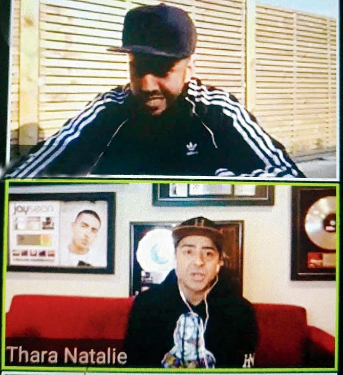 The duo chats on video call 
