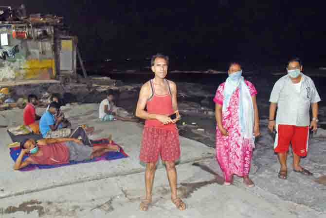 Residents say only the men sleep outside on or near the rocks. PICS/Sameer Markande