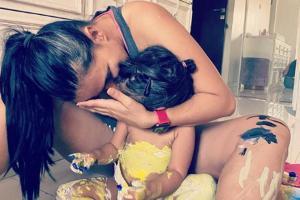 It's art time for Neha Dhupia, daughter Mehr!