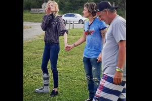 Keith says wife Nicole broke her ankle running around the neighbourhood