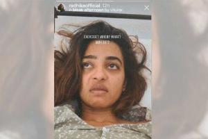 Radhika Apte's funny reaction to exercising