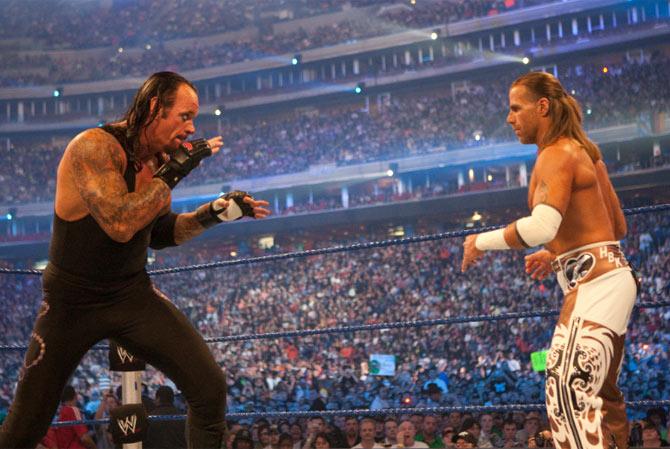 Undertaker and Shawn Michaels at WrestleMania 25