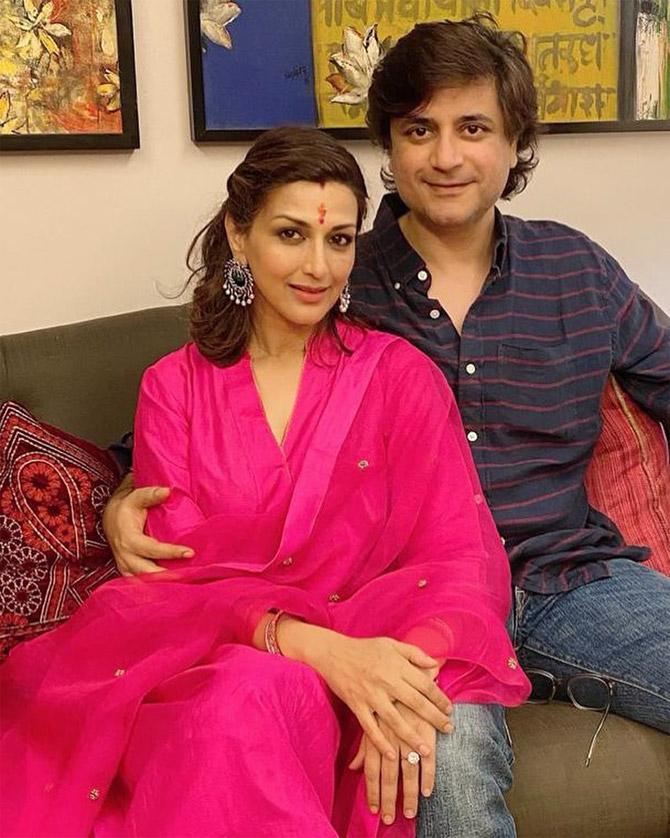 Sonali Bendre, too, posted an adorable picture with husband Goldie Behl and penned a note on the festival on Instagram. 