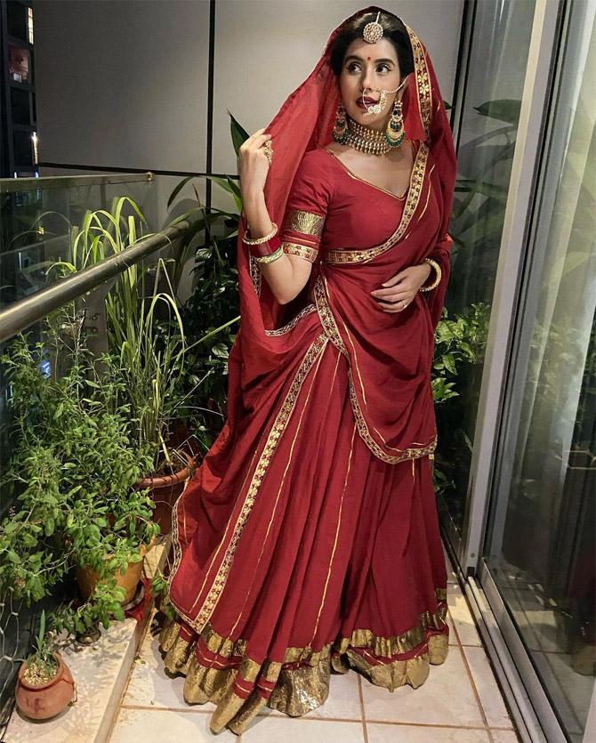 Sushmita Sen's sister-in-law and TV actress Charu Asopa, who got hitched with the former's brother Rajeev Sen last year, celebrated her second Karva Chauth. She posted some adorable pictures with the caption - 