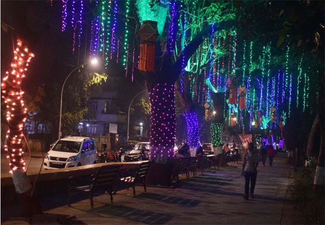 Mumbai's iconic ground Shivaji Park all decked up to celebrate the festival of lights.