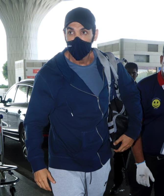 Donning a blue t-shirt, jacket, and grey trousers, John Abraham looked handsome when clicked at the airport. The actor is currently busy shooting his upcoming film, Satyameva Jayate 2. He plays a no-nonsense cop in the second outing of Milap Zaveri's action thriller. The film also stars Harsh Chhaya and Divya Khosla Kumar. In the first installment, Abraham played a cop-killing vigilante.