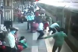 Caught on camera: TC saves man from falling on tracks at Kalyan station
