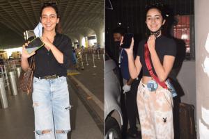 Ananya Panday and Neha Sharma at Mumbai airport