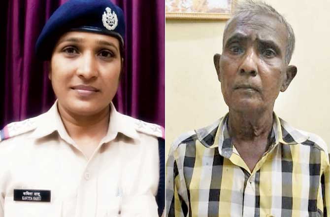 Sub-inspector Kavita Sahu; (right) Arjun Prasad Rajaram Saroj