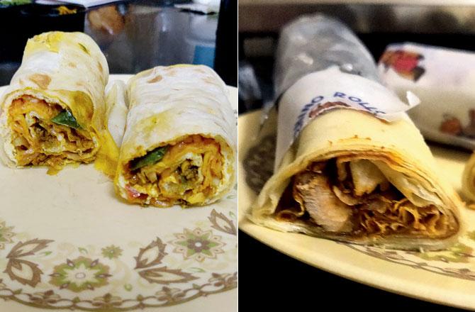 Baida thecha roll; Agri chicken roll