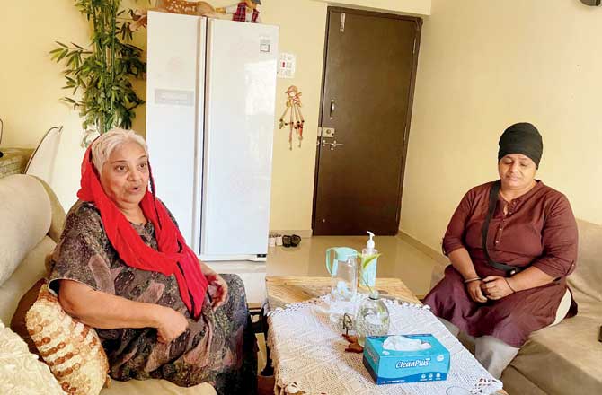 Manjeet Kaur-Bhosale and her mother Satnam Kaur at their Virar home