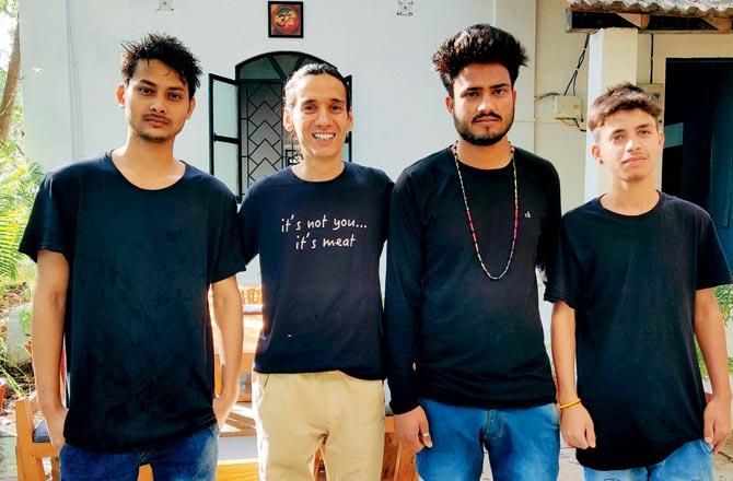 (Second from left) Founder Jeetender Rawat with his team. He launched the restaurant in December last year