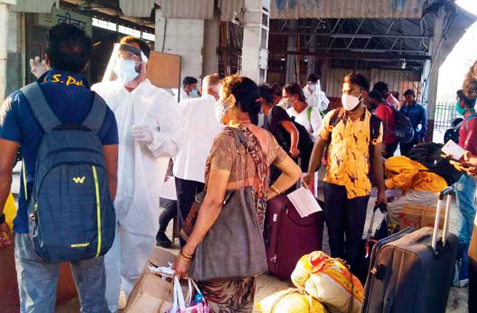 An antigen test was done on 107 passengers coming on the Thiruvananthapuram-Mumbai train at Kurla LTT and none were found positive