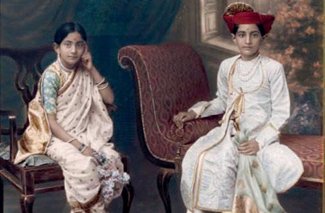 Sawai Yashwantrao Holkar II with sister Manoramabai Holkar of Indore