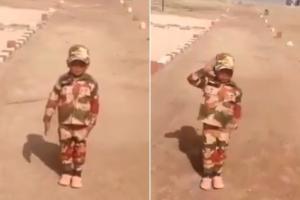 Watch video: 5-yr-old Ladakh boy again winning hearts, in ITBP fatigues