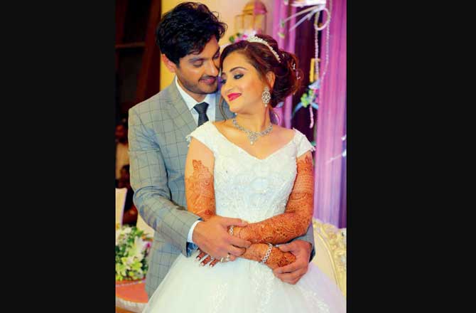 Masuma Beiki, who tied the knot with Telugu actor Ali Reza in 2018, chose a wedding gown with shorter sleeves to show off her mehendi