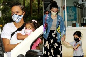 Mother-daughter duo! Neha Dhupia with Mehr, Soha Ali Khan with Inaaya clicked