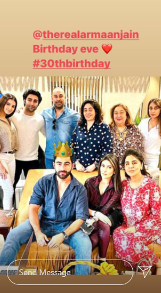 Riddhima Kapoor Sahni Instagram Story
