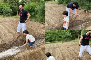 See Post: Saif Ali Khan enjoys farming session, Taimur gives company
