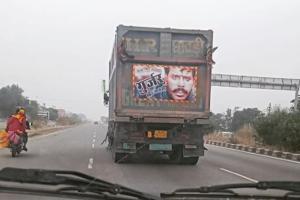 A driver has a poster of Mela behind his truck, Twinkle Khanna reacts