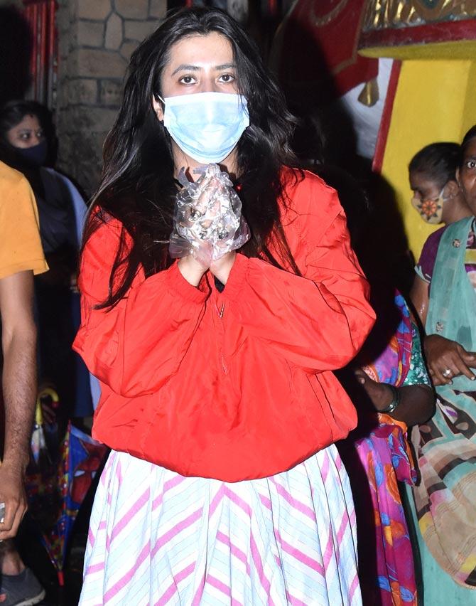 Content czarina Ekta Kapoor was spotted at the Shani temple in Juhu.