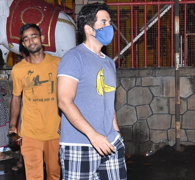 Ekta's brother Tusshar Kapoor too was spotted at the temple, along with her.