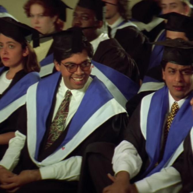 Karan Johar as Raj's friend Rocky: KJo made his Bollywood debut as an assistant director and as a supporting character in DDLJ. Rocky's hilarious 'Tapli' moments from Raj, who has mostly called 'Idiot', were one of the funniest parts in the film.