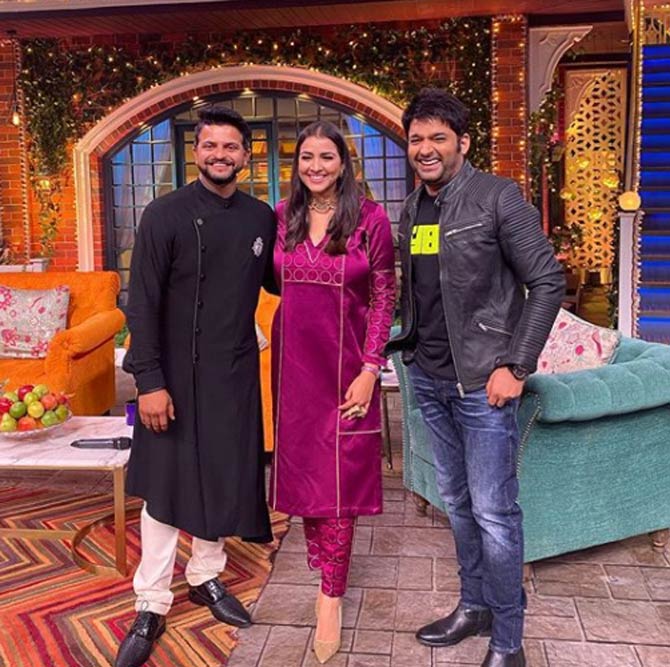 Suresh Raina and Priyanka Chaudhary were probably in Mumbai as they shot for an episode on The Kapil Sharma Show.