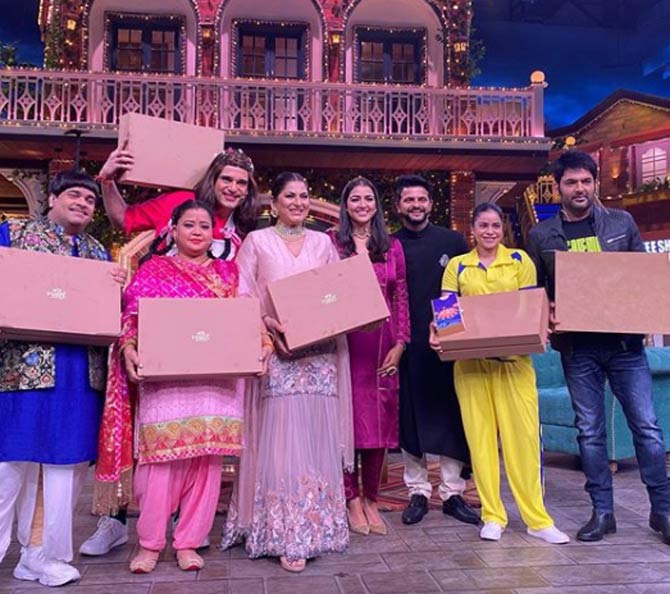 Suresh Raina shared a few photos from the sets of Kapil Sharma Show with Kapil and his entire crew. Raina and his wife seemed to have enjoyed their time there.
