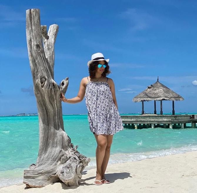 Saina Nehwal was looking pretty in the many short dresses that she was sporting during her getaway in Maldives.