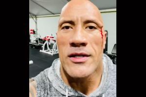Dwayne Johnson injures face while working out; watch video