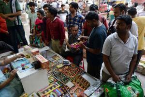 Low demand for firecrackers ahead of Diwali worries traders