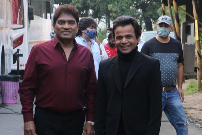 Johny Lever and Rajpal Yadav on sets of Kapil Sharma show in Goregaon